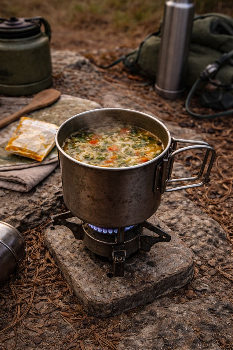 cooking soup in a mug