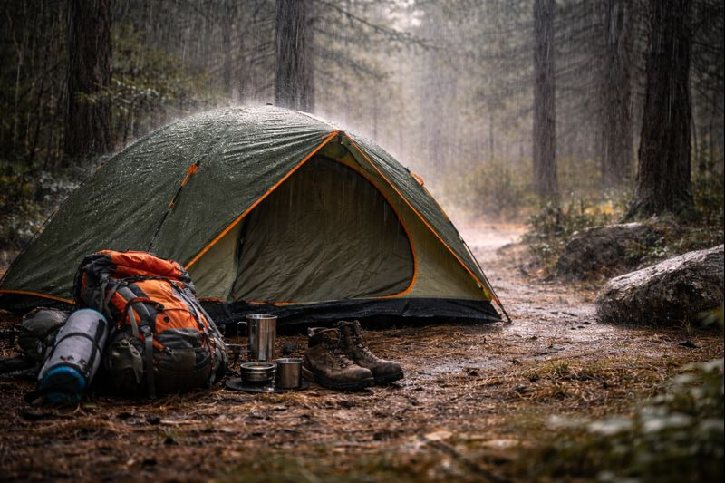 can you camp in the rain without a tarp