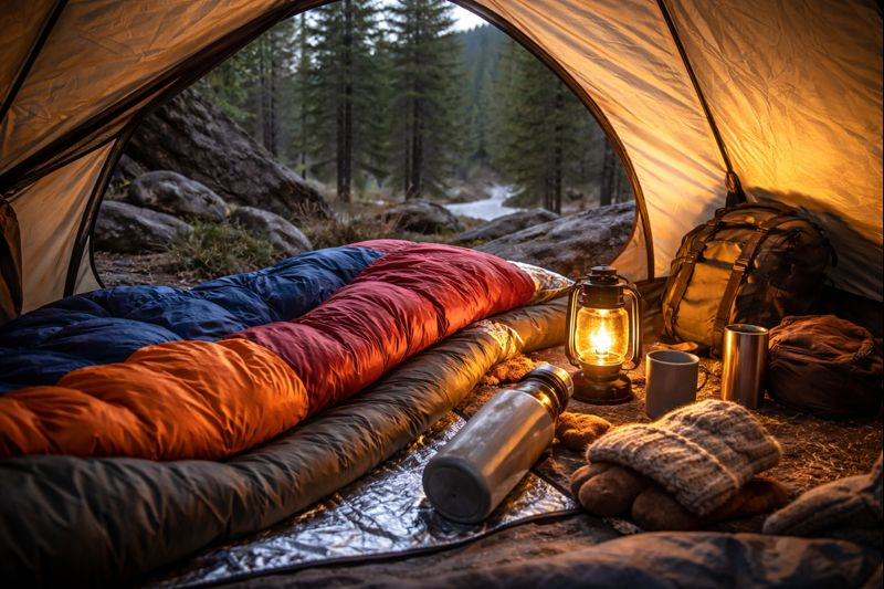 cheapest ways to stay warm camping without a heater