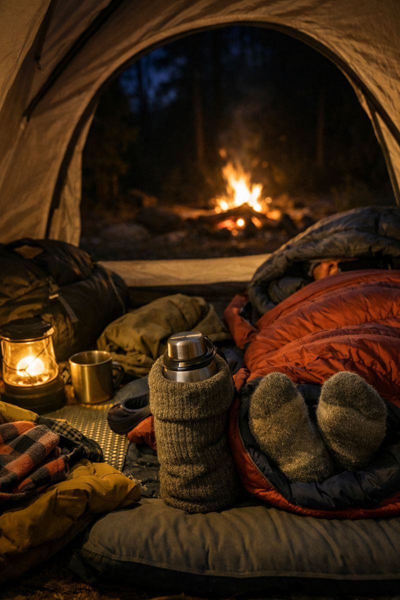 how to sleep warm camping on a budget