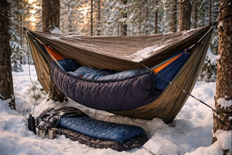 winter hammock camping
